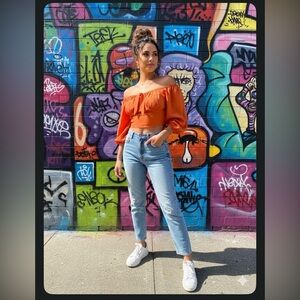 Paper Crane Sky Blue Straight Leg Jeans